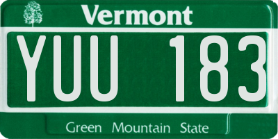 VT license plate YUU183