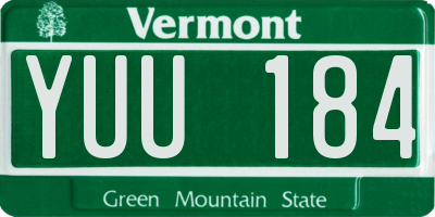 VT license plate YUU184