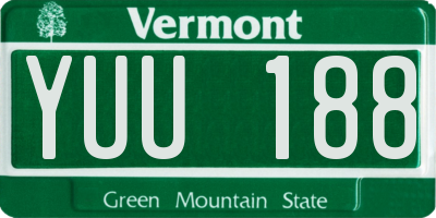 VT license plate YUU188