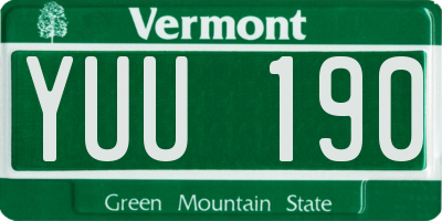 VT license plate YUU190