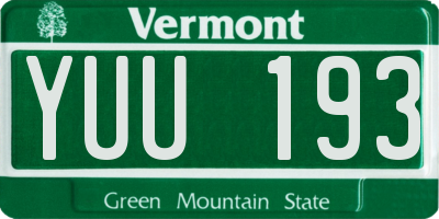 VT license plate YUU193