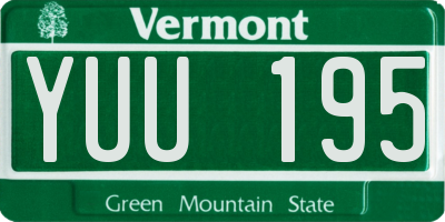 VT license plate YUU195