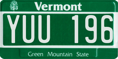 VT license plate YUU196
