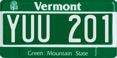VT license plate YUU201