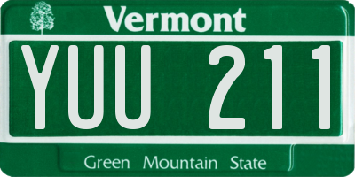 VT license plate YUU211