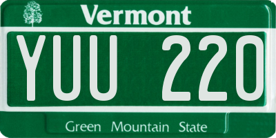 VT license plate YUU220