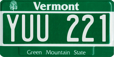 VT license plate YUU221