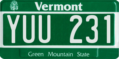 VT license plate YUU231