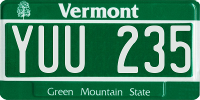 VT license plate YUU235