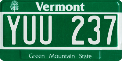 VT license plate YUU237