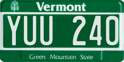 VT license plate YUU240