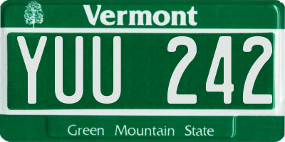 VT license plate YUU242