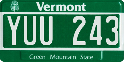 VT license plate YUU243