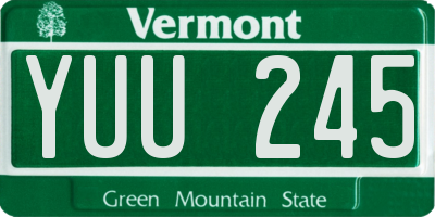 VT license plate YUU245