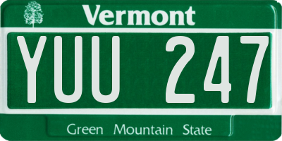 VT license plate YUU247