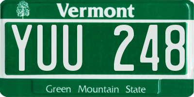 VT license plate YUU248