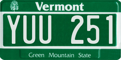 VT license plate YUU251