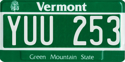 VT license plate YUU253