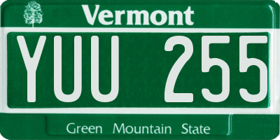 VT license plate YUU255