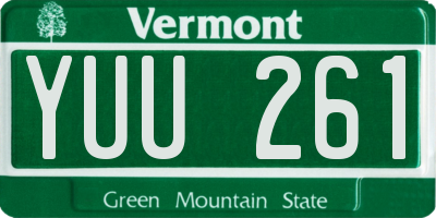 VT license plate YUU261