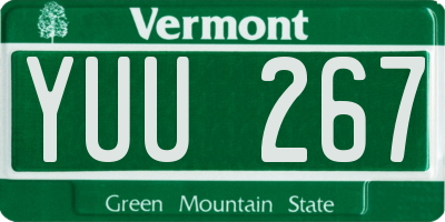 VT license plate YUU267
