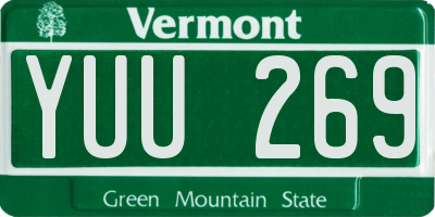 VT license plate YUU269