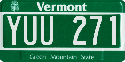VT license plate YUU271