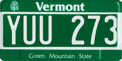 VT license plate YUU273