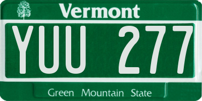 VT license plate YUU277