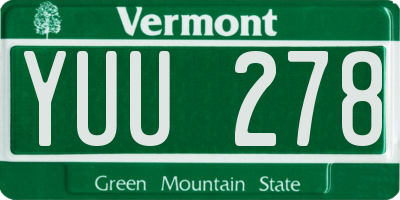 VT license plate YUU278