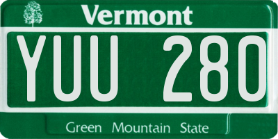 VT license plate YUU280