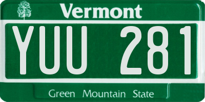 VT license plate YUU281