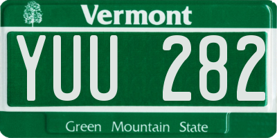 VT license plate YUU282