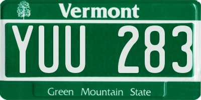 VT license plate YUU283