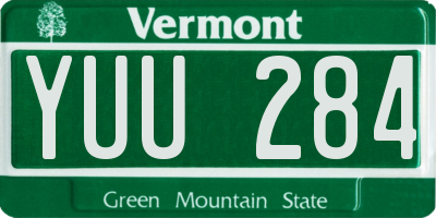 VT license plate YUU284