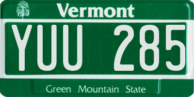 VT license plate YUU285