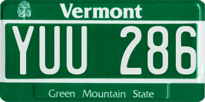 VT license plate YUU286