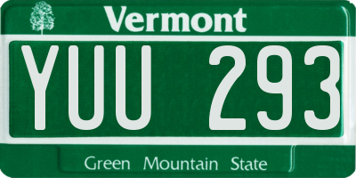 VT license plate YUU293