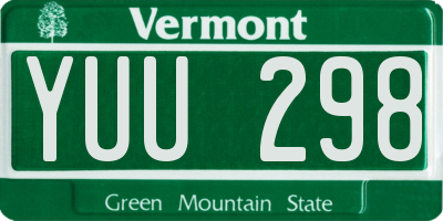 VT license plate YUU298