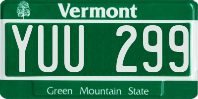 VT license plate YUU299