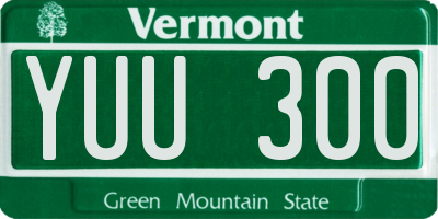 VT license plate YUU300