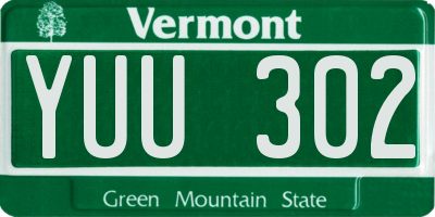 VT license plate YUU302