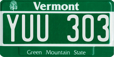 VT license plate YUU303