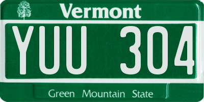 VT license plate YUU304