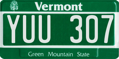 VT license plate YUU307