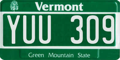 VT license plate YUU309