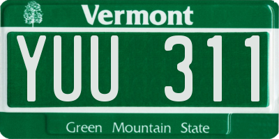 VT license plate YUU311