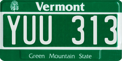VT license plate YUU313