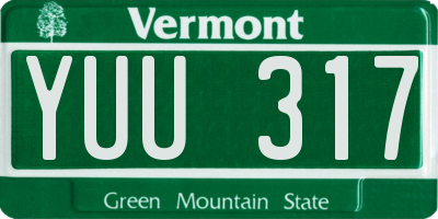 VT license plate YUU317