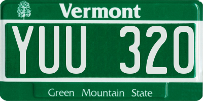 VT license plate YUU320